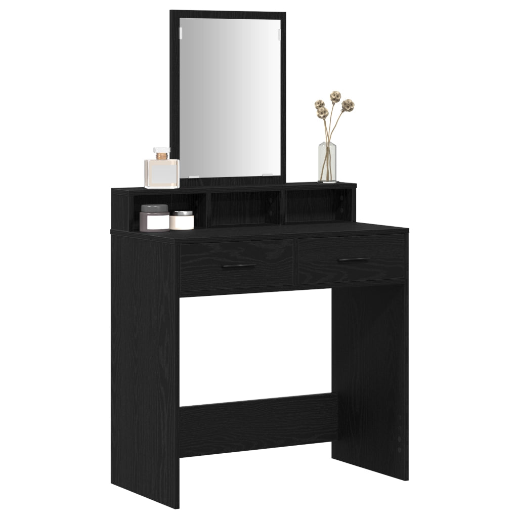 Toeletta con Cassetti Rovere Nero 79x41x140 cm