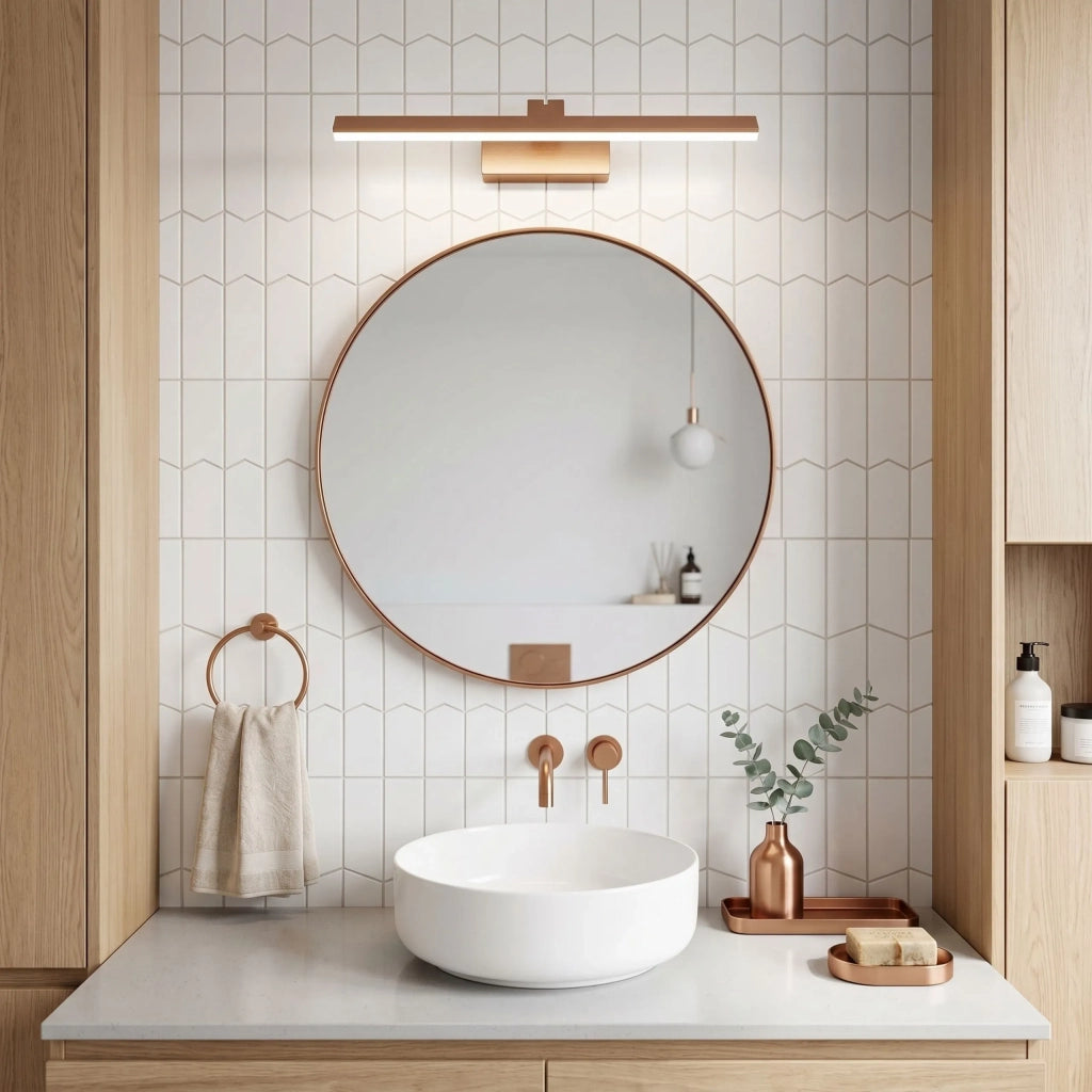 Applique Da Bagno Led Swe013-1w 43cm Brush Copper
