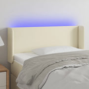 Testiera a LED Crema 83x16x78/88 cm in Similpelle