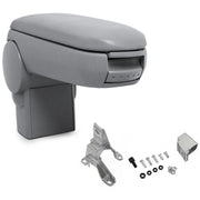 Bracciolo centrale per Golf IV / Bora / New Beetle con scomparto imbottito in similpelle grigia 03_0000478