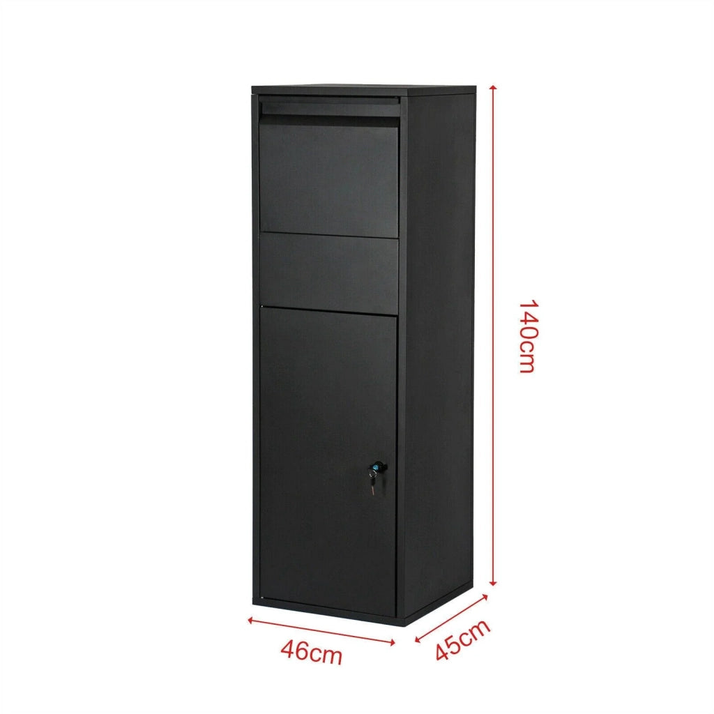 Cassetta postale/cassetta postale con serratura su supporto 46 ​​x 45 x 140 cm nera 16_0000115