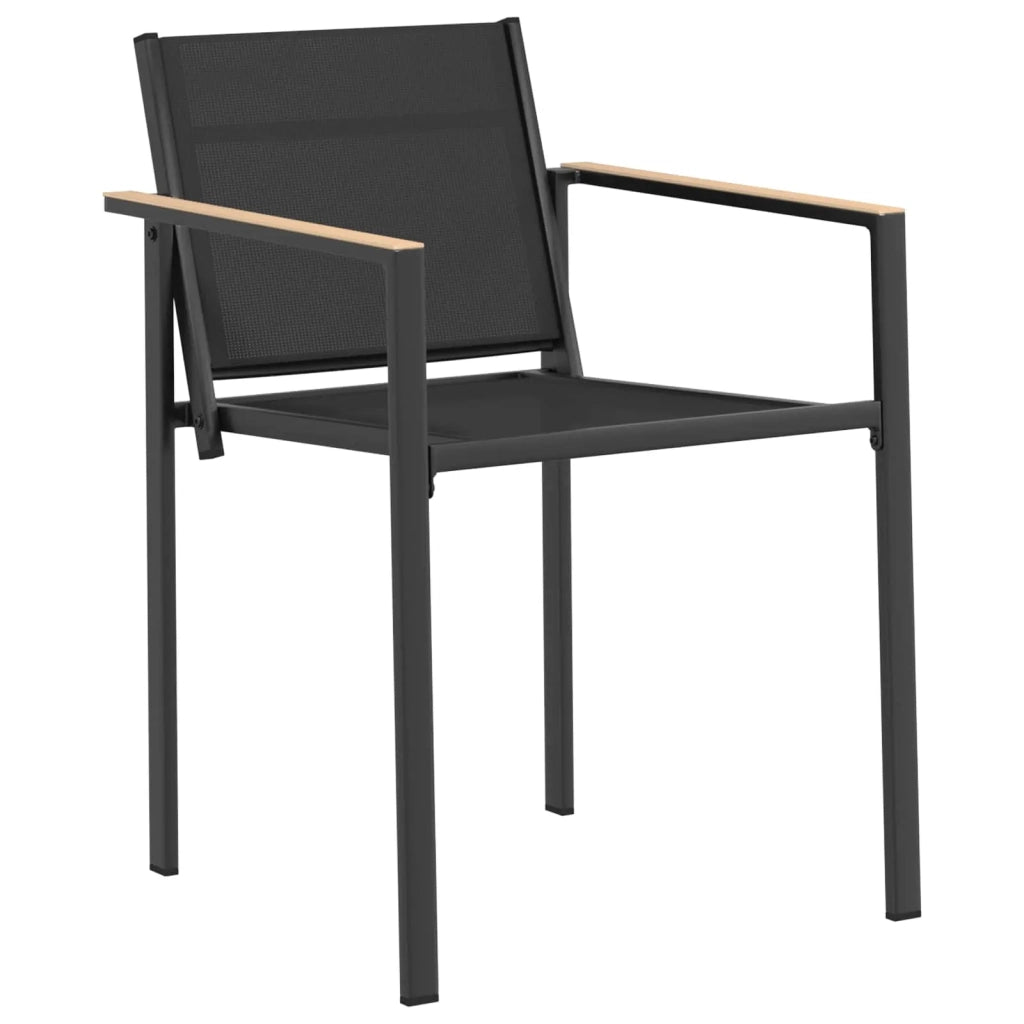 Set di Mobili da Esterno 9 pcs Nero e antracite Textilene