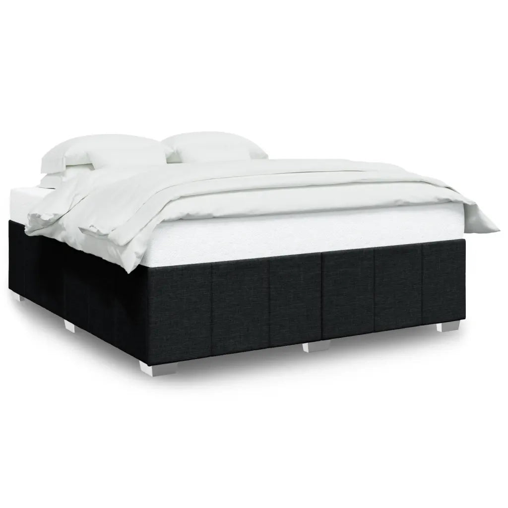 Giroletto senza Materasso-Struttura Letto Nero 200x200 cm in Tessuto 155351