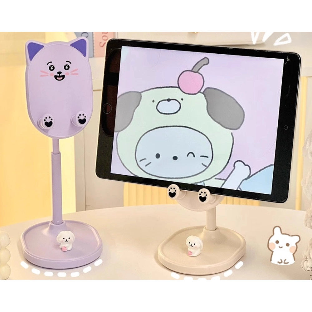 Trade Shop - Supporto Per Cellulare Carino Da Tavolo Regolabile Telescopico Universale Portatile -
