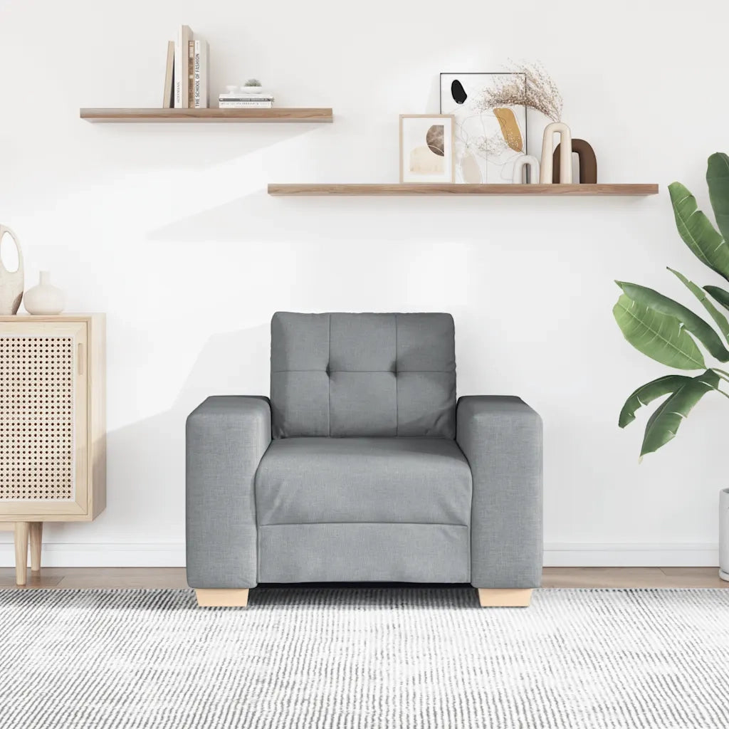 Poltrona | Sedia Relax Grigio Chiaro 100x78x80 cm in Tessuto