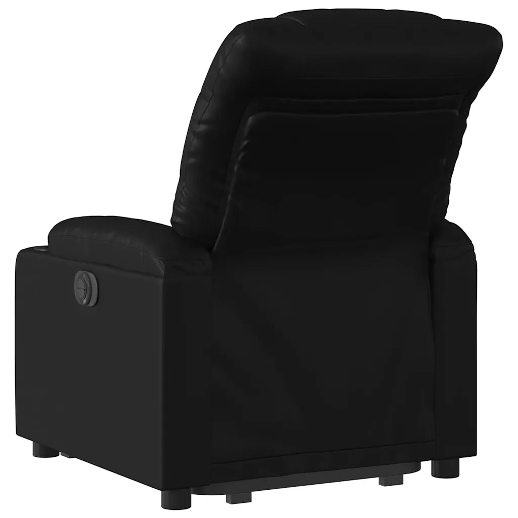 Poltrona Alzapersona Reclinabile Nera in Similpelle 3206599
