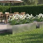 Vaso da giardino Argento 100 x 20 x 20 cm Acciaio Inox 8005184