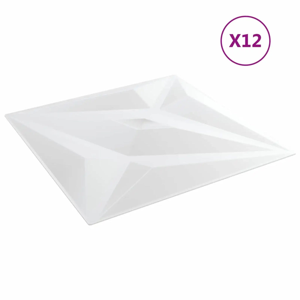 Pannelli da parete 12 pcs Stella Bianca 50 x 50 cm Schiuma XPS