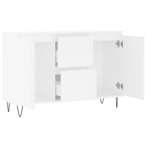 Credenza Bianca 101,5x35x70 cm in Legno Multistrato 827204