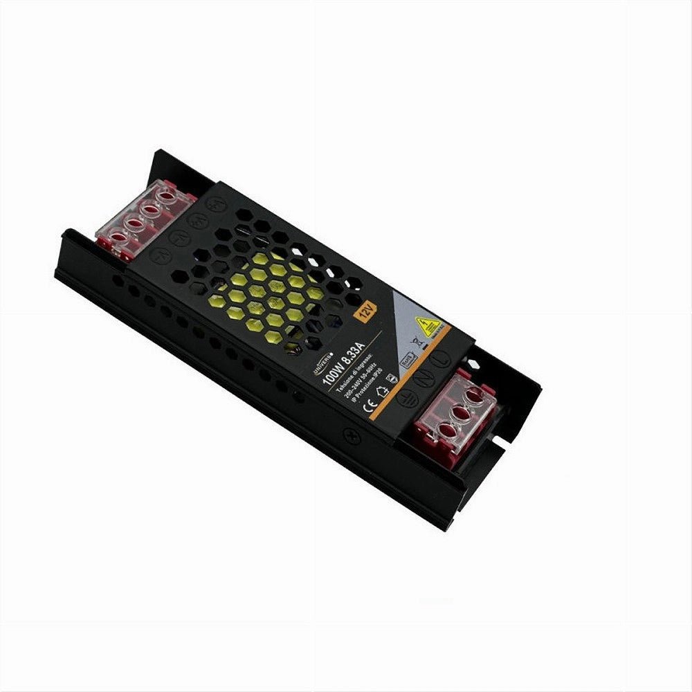 Trade Shop - Alimentatore Slim Stabilizzato 12v 100w Switch Trasformatore 8.33mha Fhyla100w12v -