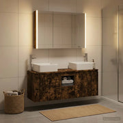 Set di Armadi da Bagno 4 pcs Rovere Fumo Legno ingegnerizzato 3406387