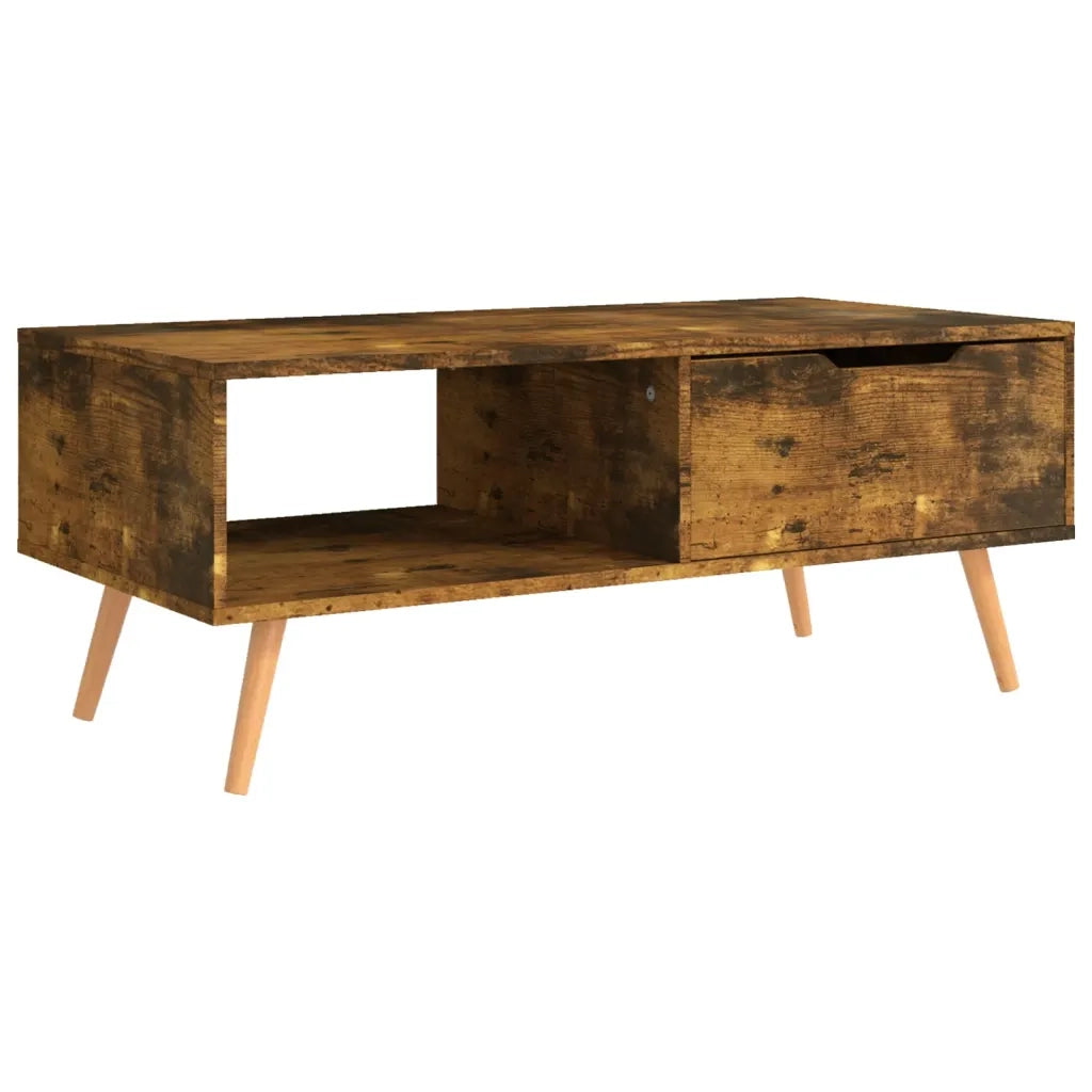 Tavolino Salotto Rovere Fumo 100x49,5x43 cm Legno Multistrato 326794