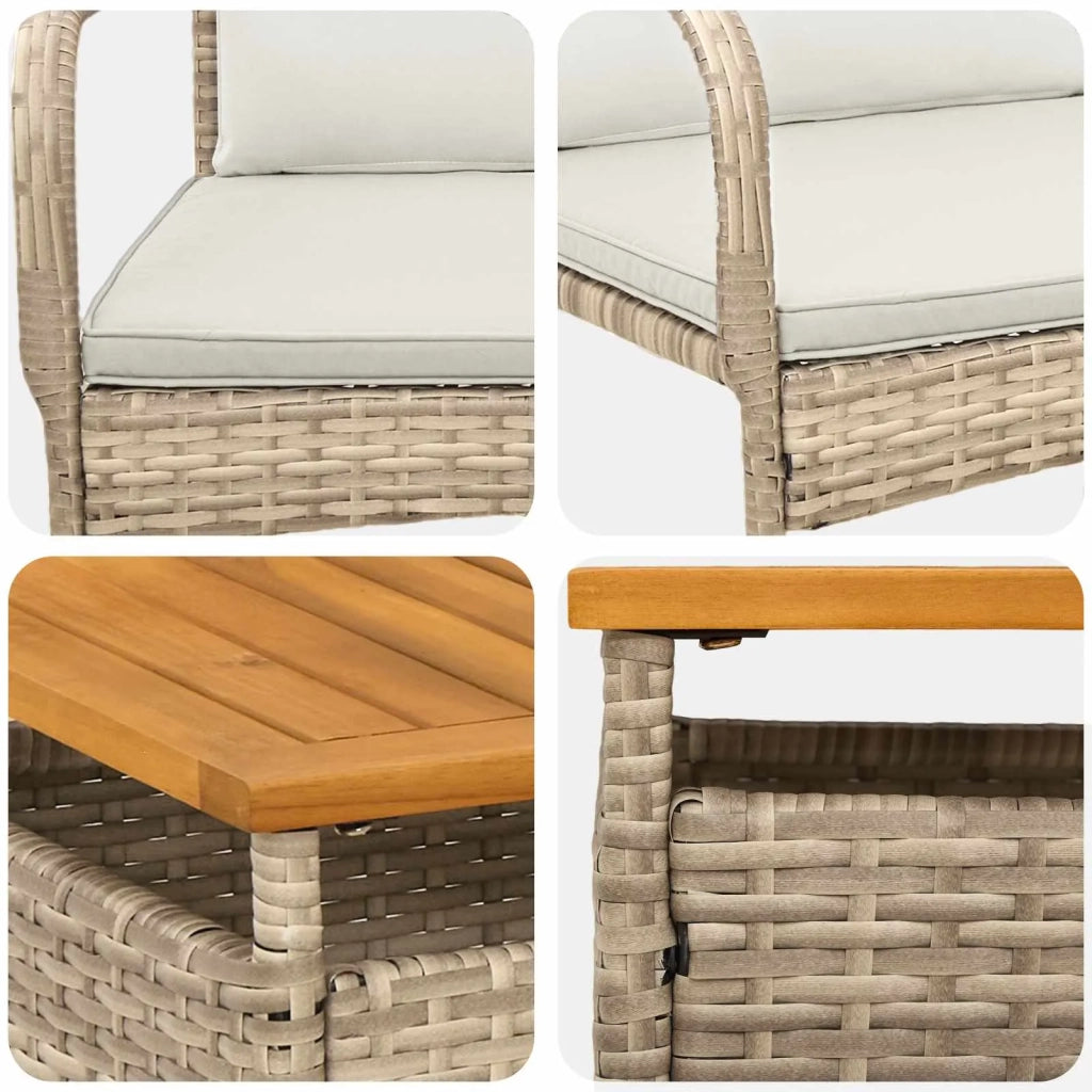 Set da giardino con cuscino acciaio