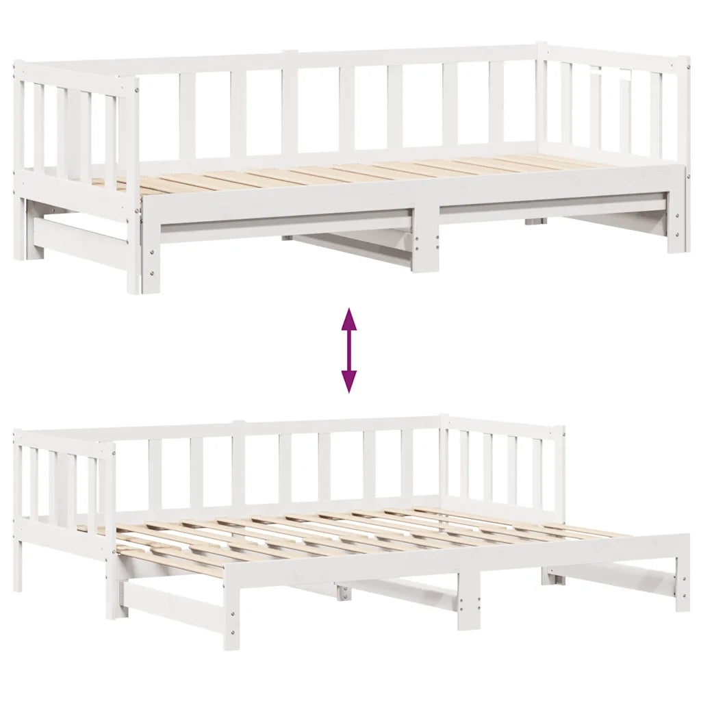 Letto Estraibile con Cassetti senza Materasso Bianco 80x200 cm 3302192