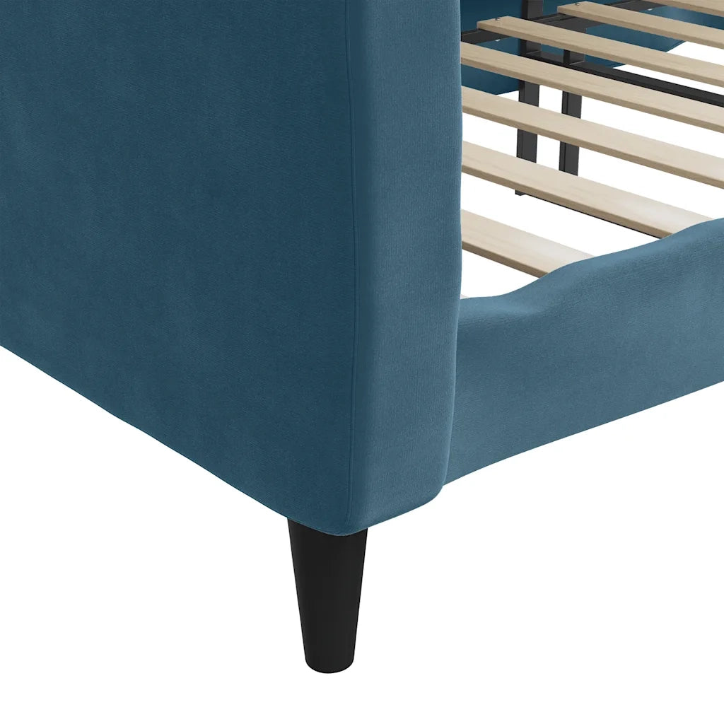 Letto da Giorno Blu 100x200 cm in Velluto