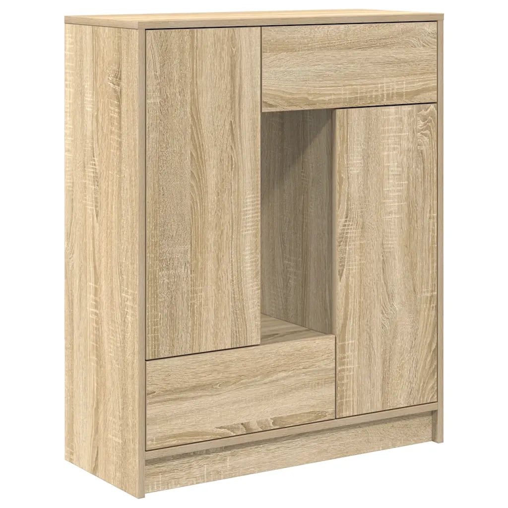 Credenza con Cassetti e Ante-Buffet-Armadio da cucina Rovere Sonoma 73x31x90 cm