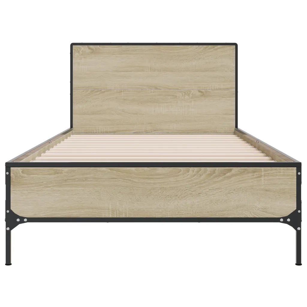 Giroletto Rovere Sonoma 90x200 cm Legno Multistrato e Metallo