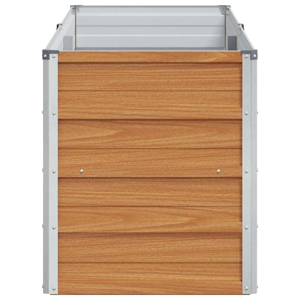 Fioriera rialzata in metallo in stile industriale design chic per giardino o terrazza 160 x 40 x 45 cm acciaio zincato marrone chiaro 02_0059014