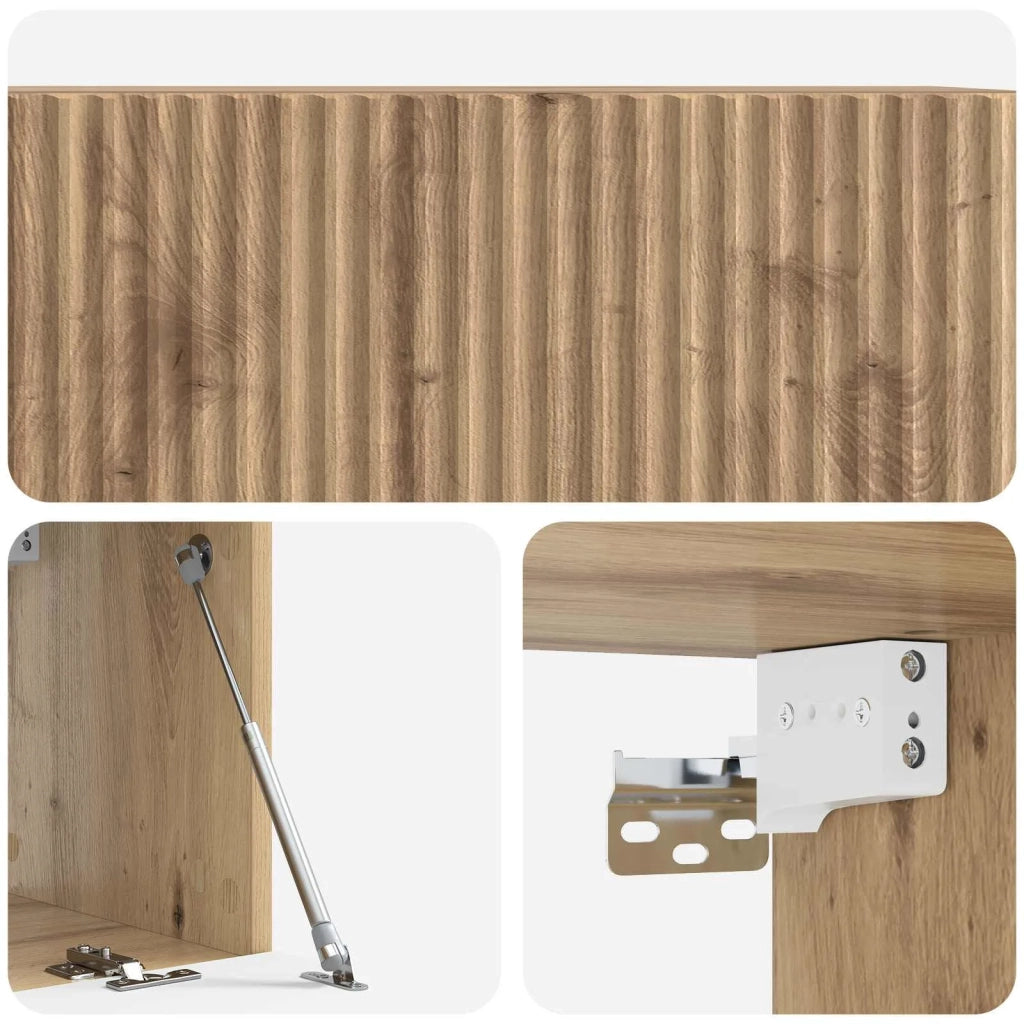 Mobile Porta TV da Muro Rovere Artigianale 78,5 x 31 x 30 cm 898554