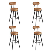 Set di 4 sgabelli da bar di design sedie da cucina sedute imbottite in PU con cuciture moderne per cucina/bar marrone 12_0005374