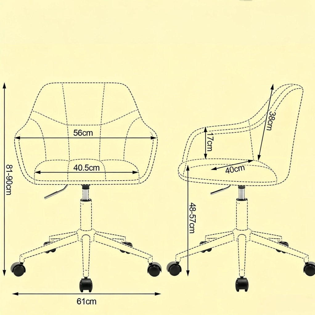 Sedia ergonomica girevole in velluto grigio scuro per ufficio e casa