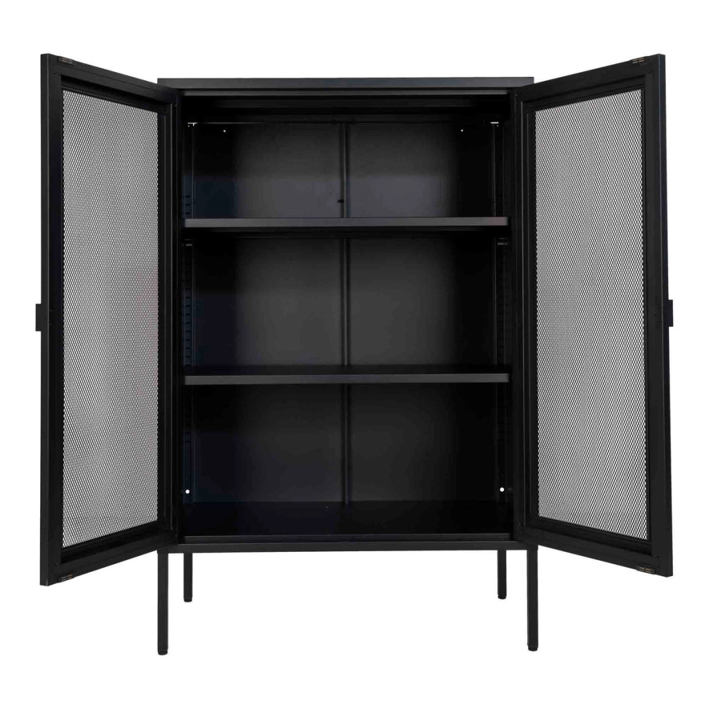 Vetrinetta Melbourne, Nero, Metallo, 40x80x120 cm