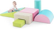 Set di 6 Blocchi per Bambini con Diverse Forme e Colori, Centro Attività Palestrina Giocattolo per Arrampicata e Strisciamento (Verde)