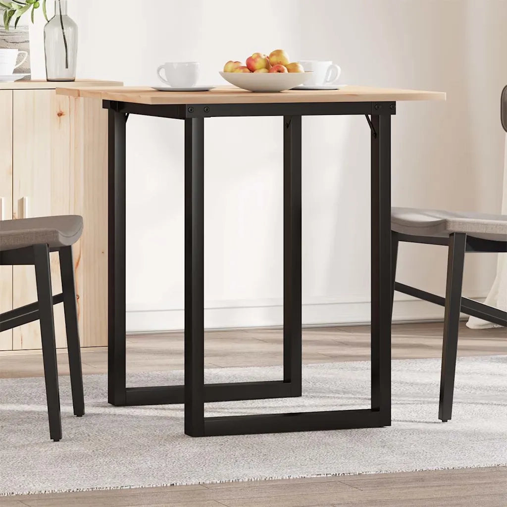 Tavolo da Pranzo Telaio a O 70x70x75 cm Legno Pino e Acciaio