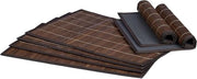 Set di assorbitori per piatti da 6 pezzi - Bambù - Fondi antiscivolo - Lavabile - 30 x 45 cm - Sottopiani in legno - Miele