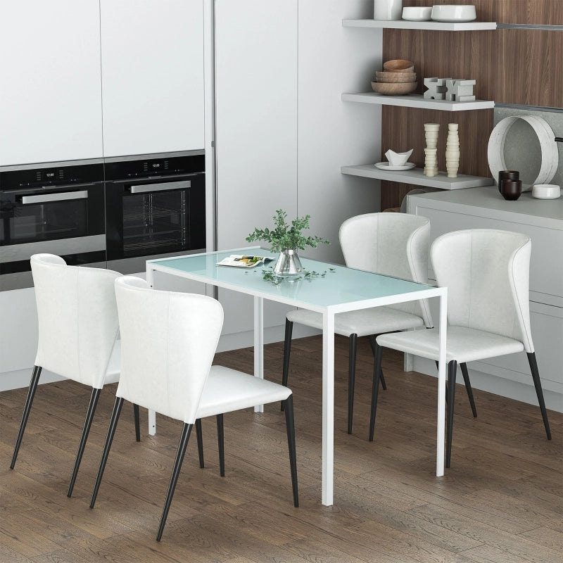 Tavolo da pranzo - 120x60x75 cm - design moderno - bianco - per cucina e sala