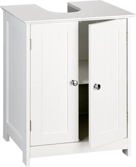 Wastafel sotto banco rustico bianco - arredo bagno per lavabo - 50/60 cm
