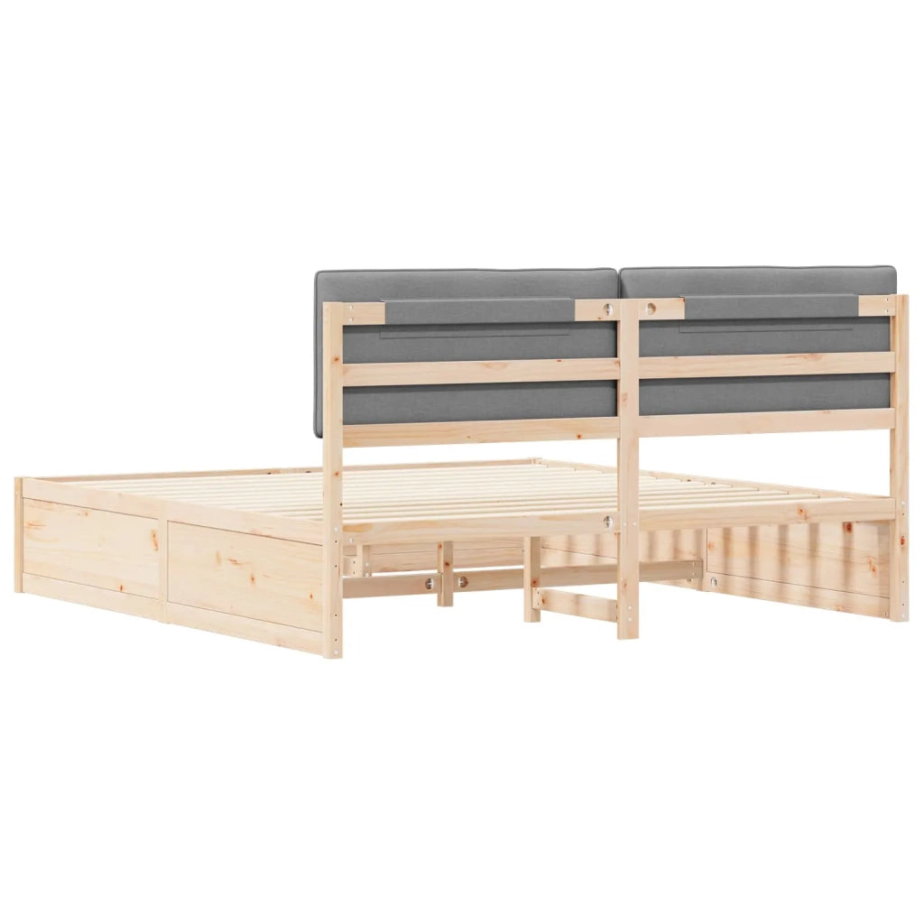 Letto con Testiera Rivestita Grigio chiaro 180 x 200 cm 3398214