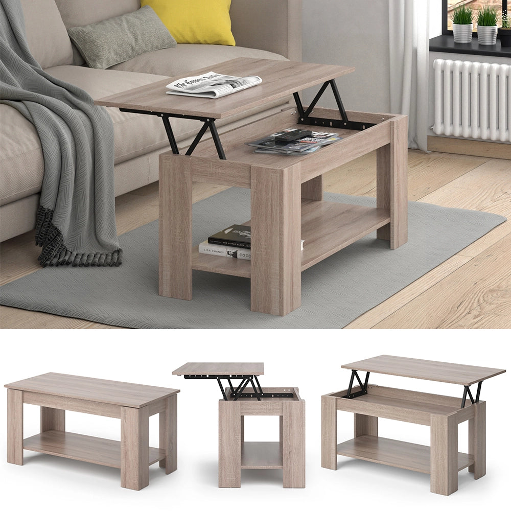 Vicco Tavolino soggiorno Sonoma 100 x 50 cm con funzione di sollevamento