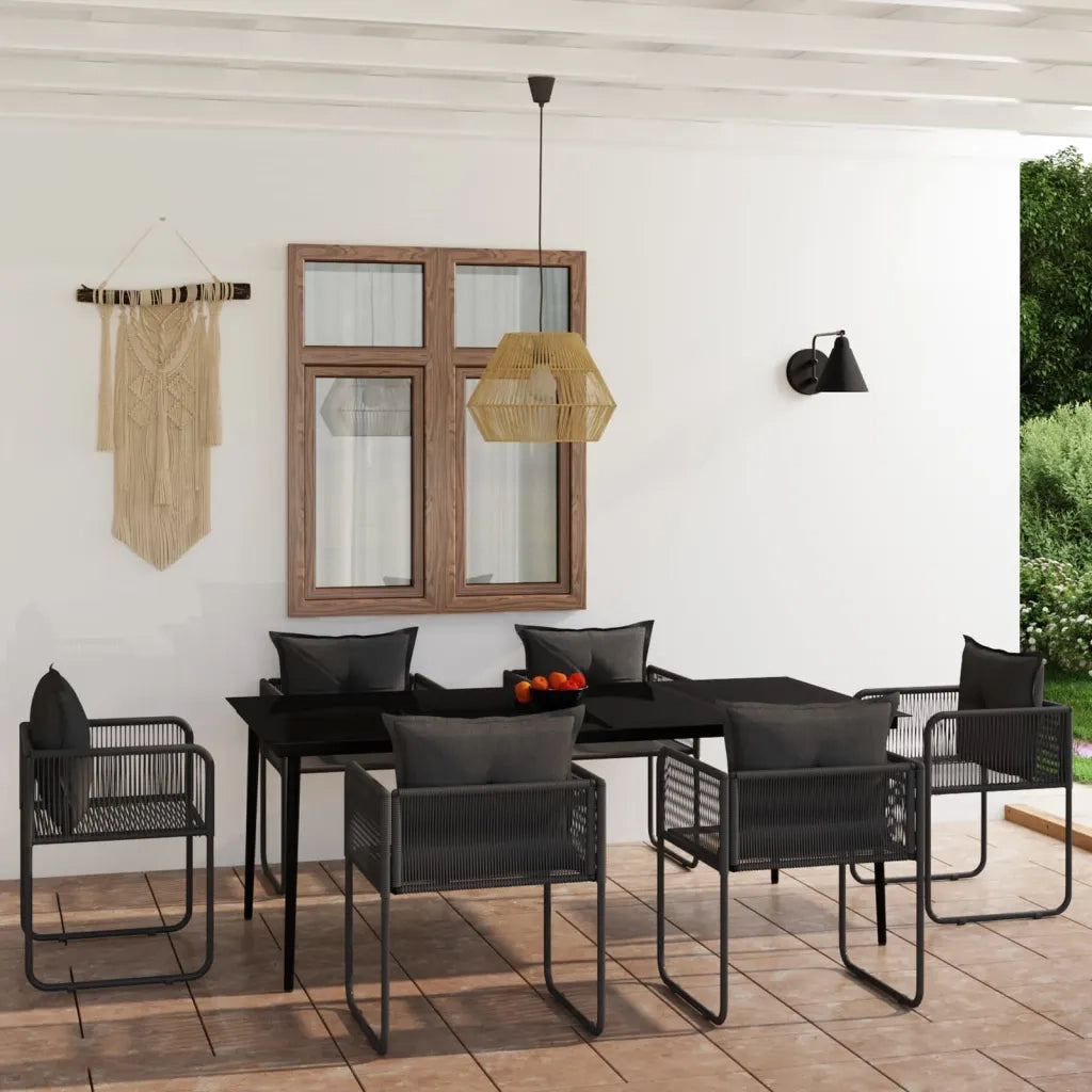 Set da Pranzo da Giardino 7 pz Nero cod mxl 42797