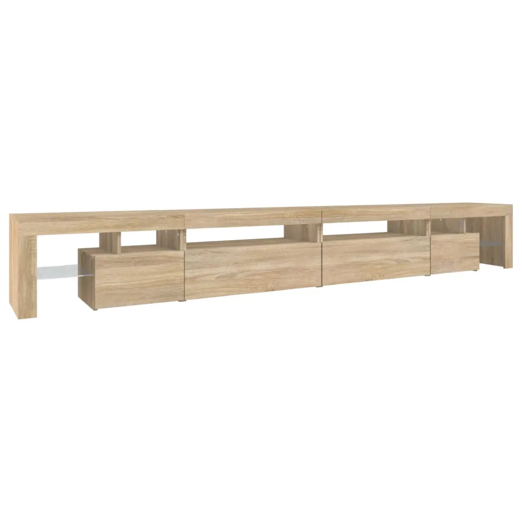 Mobile Porta TV con Luci LED Rovere Sonoma 290x36,5x40 cm