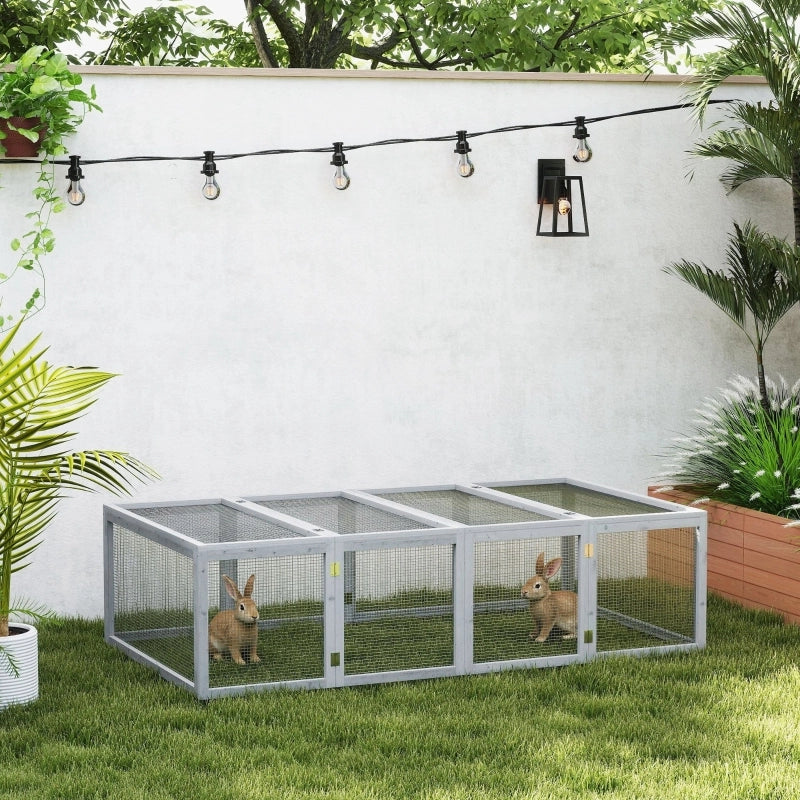 RECINTO PER PICCOLI ANIMALI 181x100x48 cm Legno Grigio