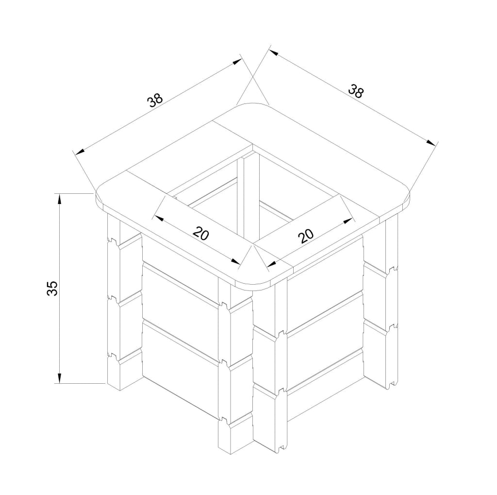 L?aiuola di giardino sopraelevata in legno - 38x38x35 cm - Timbela M610