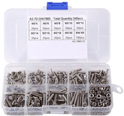 Set di viti 340 pezzi - Acciaio inossidabile - Viti - Bulloni - Scatole - Contenitore riciclabile - Set di viti