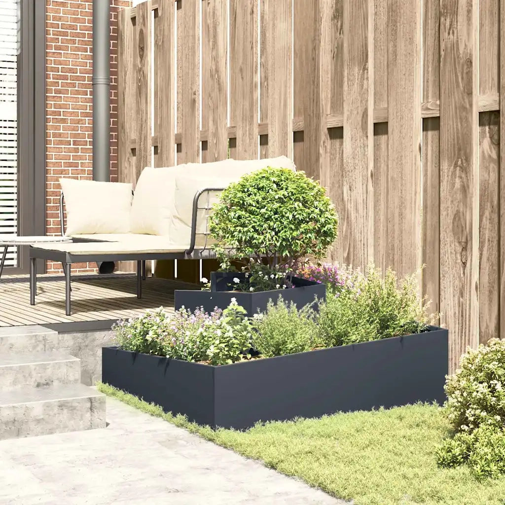 Fioriere | Cassetta per fiori | Vaso da giardino Antracite 100 x 100 x 50 cm