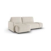 Rezzo, Divano Letto con Penisola Contenitore, 229x148 cm Bianco Crema