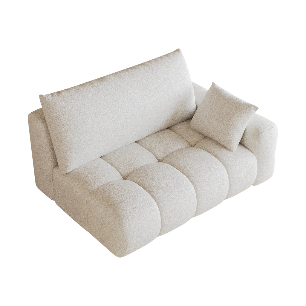 DIVANO Chaise lounge reversibile 2 posti in tessuto bianco crema