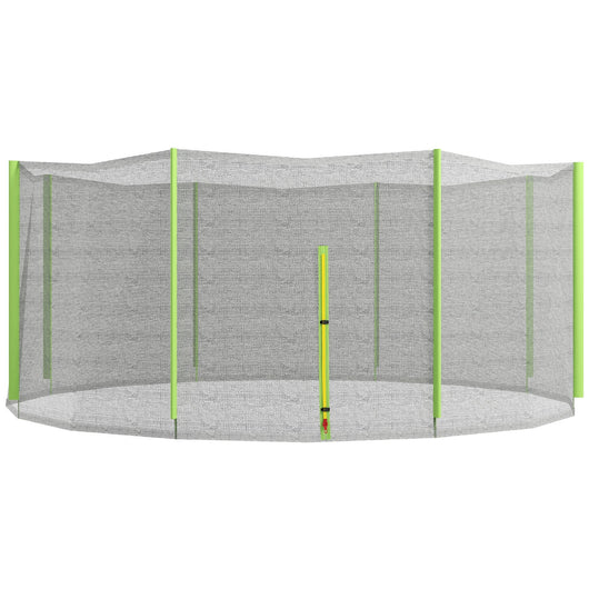 Rete di Protezione per Trampolini a 8 Pali con Ingresso con Cerniera Ø366x180 cm in PE Nero e Verde
