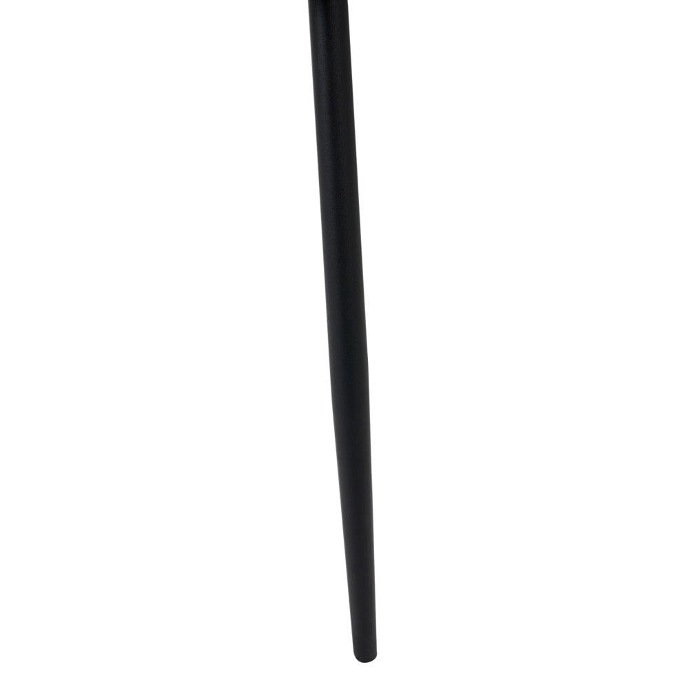Set 2 sedie da pranzo plastica nera gambe in metallo con schienale aperto stile moderno soggiorno stile scandinavo