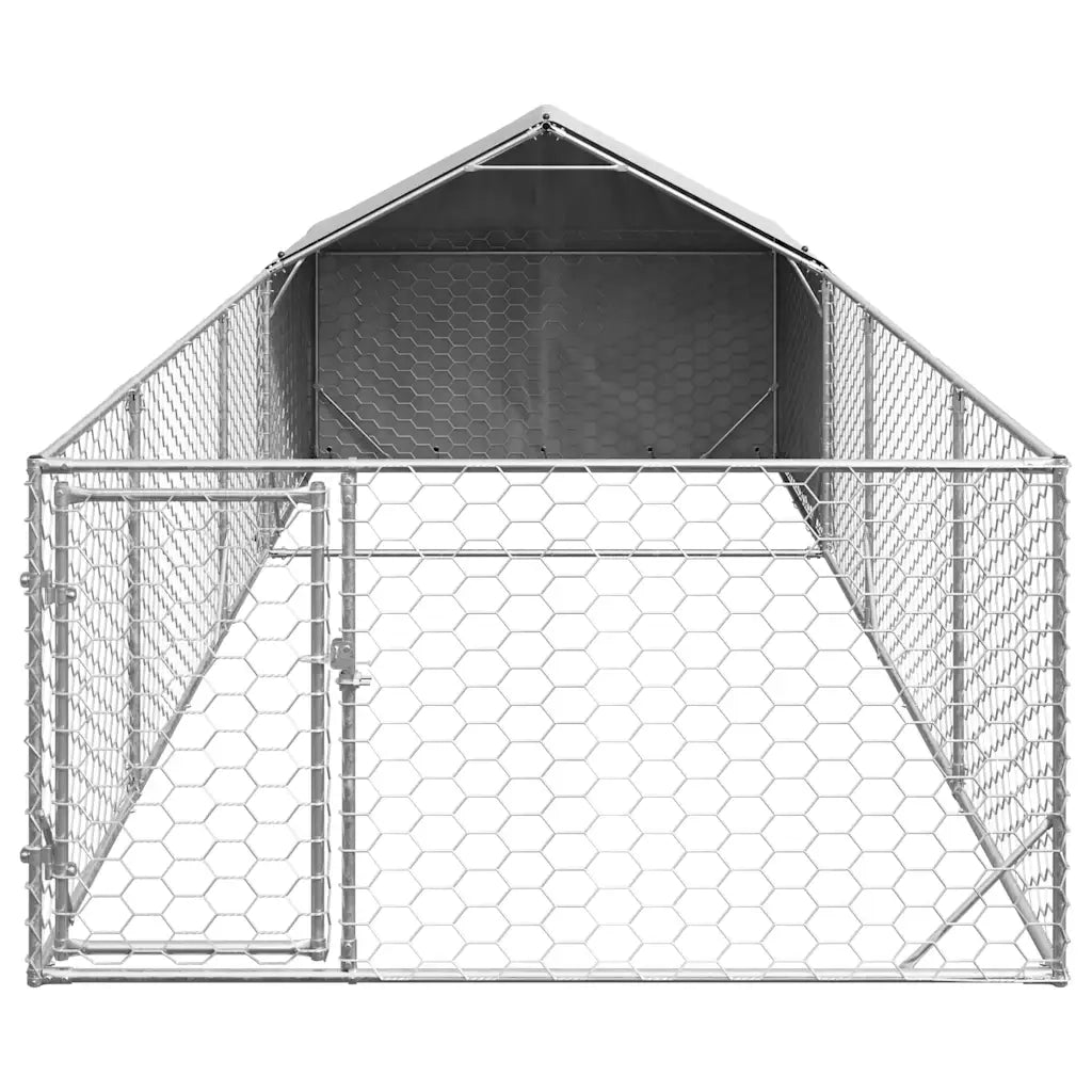 Cuccia per Cani da Esterno con Recinto 6x2x1,5m Acciaio Zincato 3329238