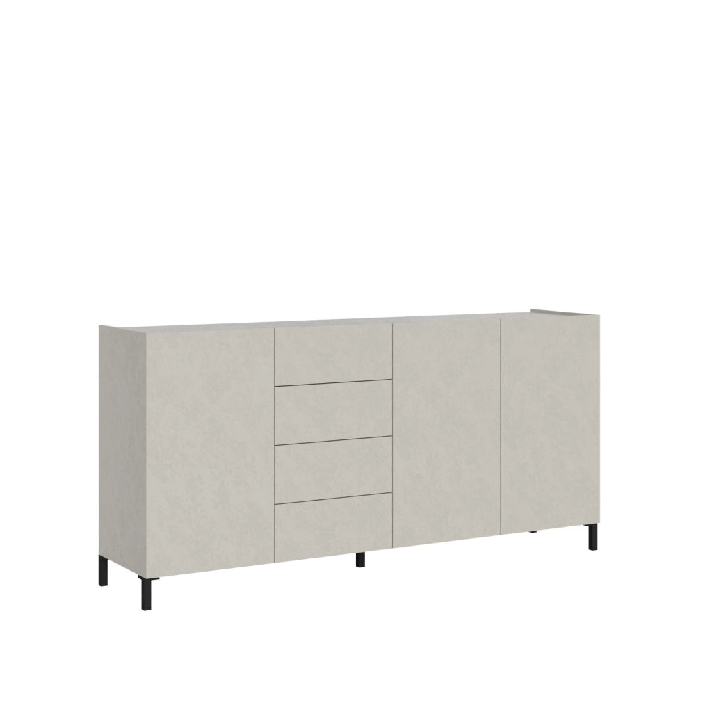 Madia 3 ante/4 cassetti 174x40x84 cm cashmere - SOLARIA