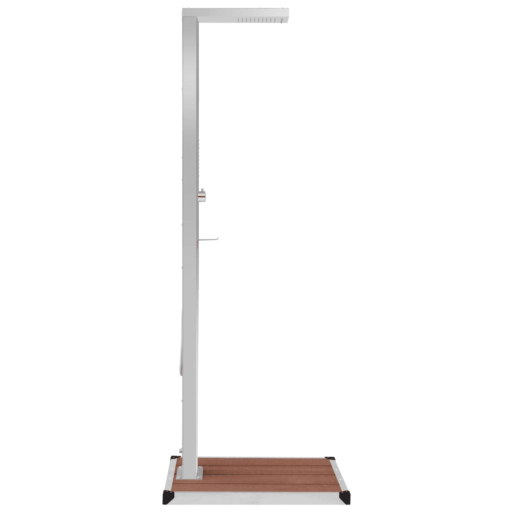 Doccia da Esterno con Piatto in WPC Acciaio Inossidabile cod mxl 53865