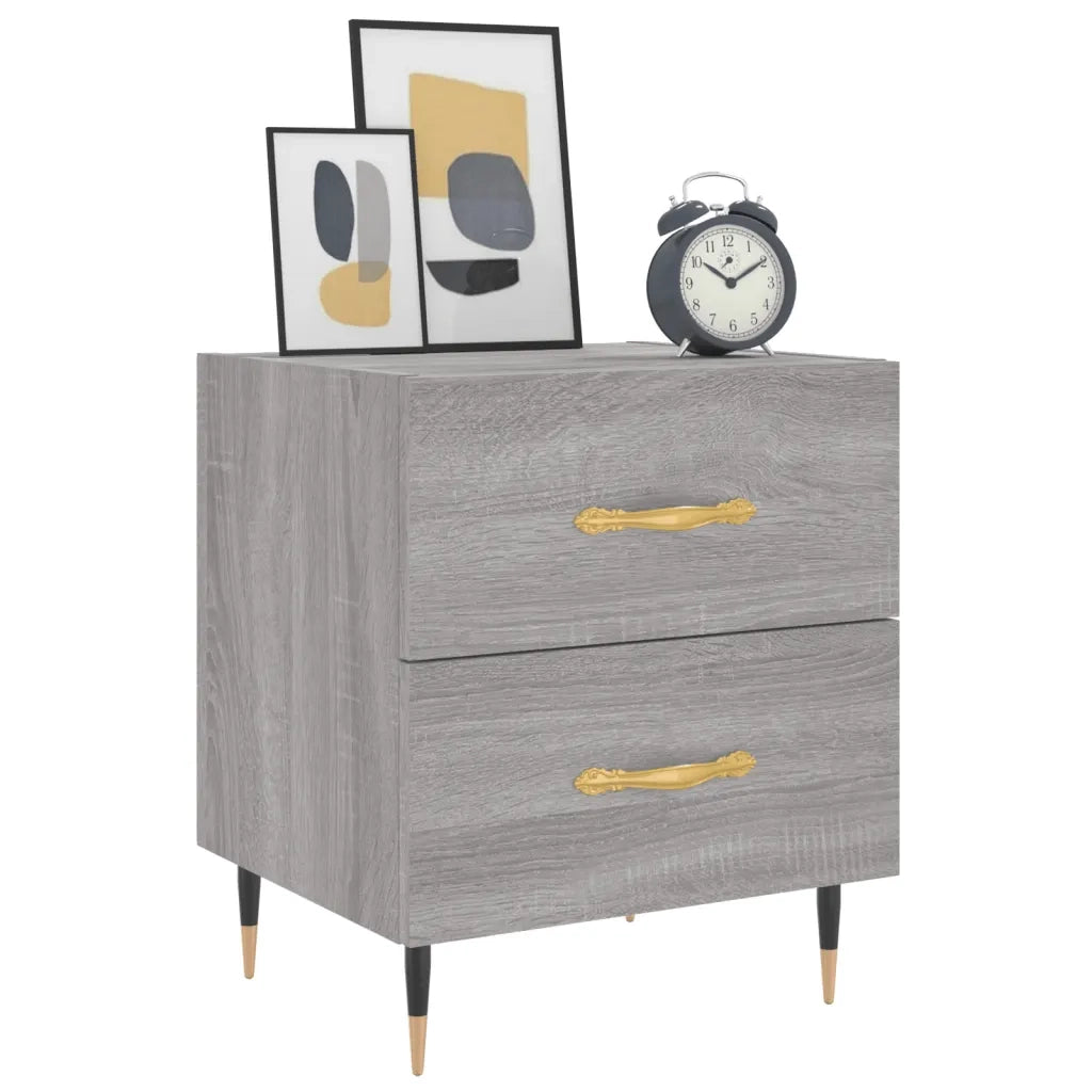 Comodini 2 pz-Set di 2 Tavolino da notte Grigio Sonoma 40x35x47,5 cm in Legno Multistrato 716341