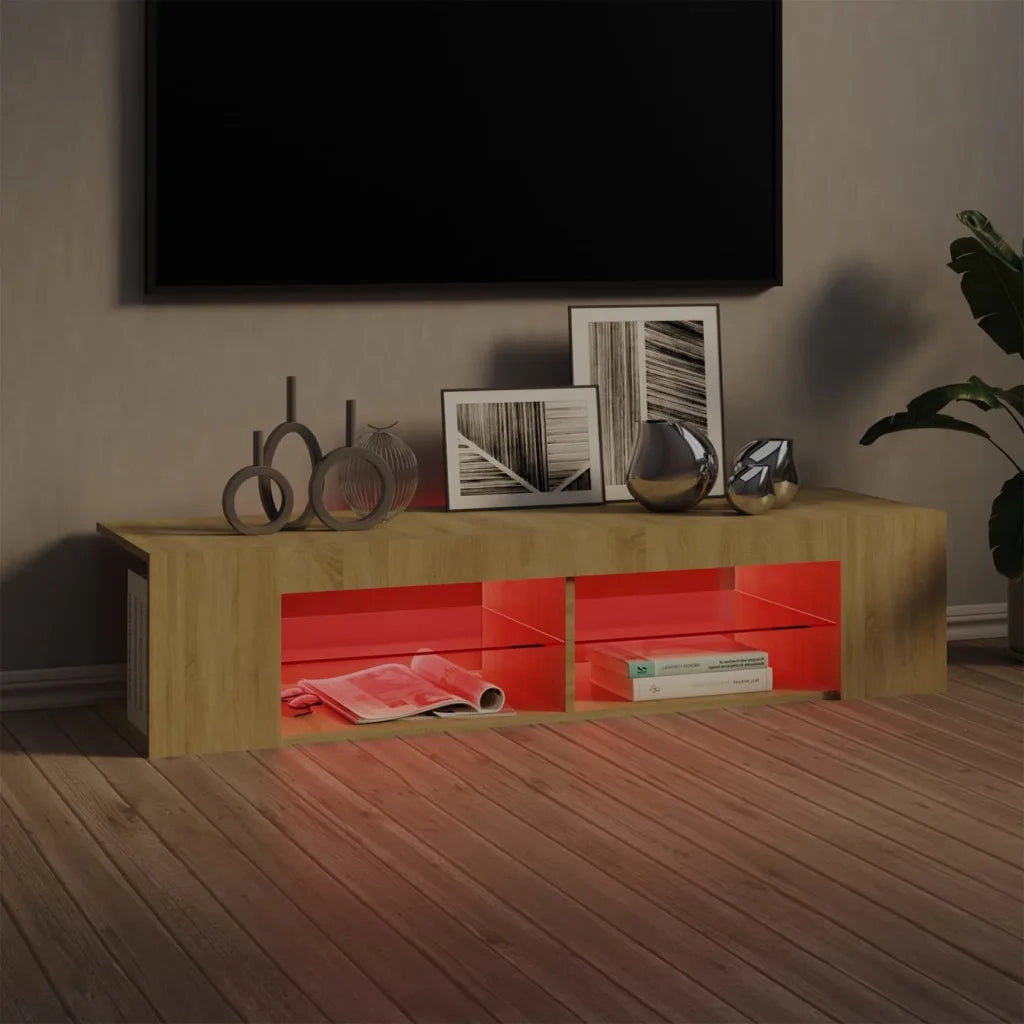 Mobile Porta TV con Luci LED Rovere Sonoma 135x39x30 cm cod mxl 9972