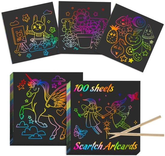 Set di colori in bambù a 100 veli per arte creativa - magico set di colori per disegno e schizzo - stilus a sfera in bambù per bambini - regalo perfetto per creatività