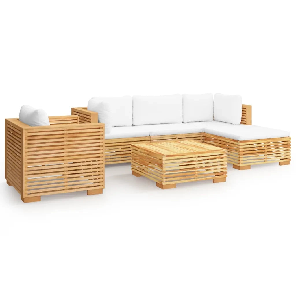 Set Divani da Giardino 6 pz con Cuscini Legno Massello di Teak 3100857